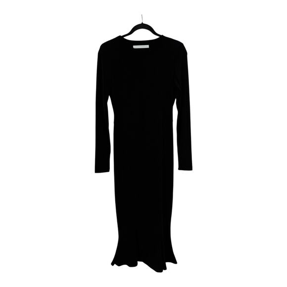 Susana Monaco long sleeve matte jersey midi dress black size Medium M - Picture 1 of 8